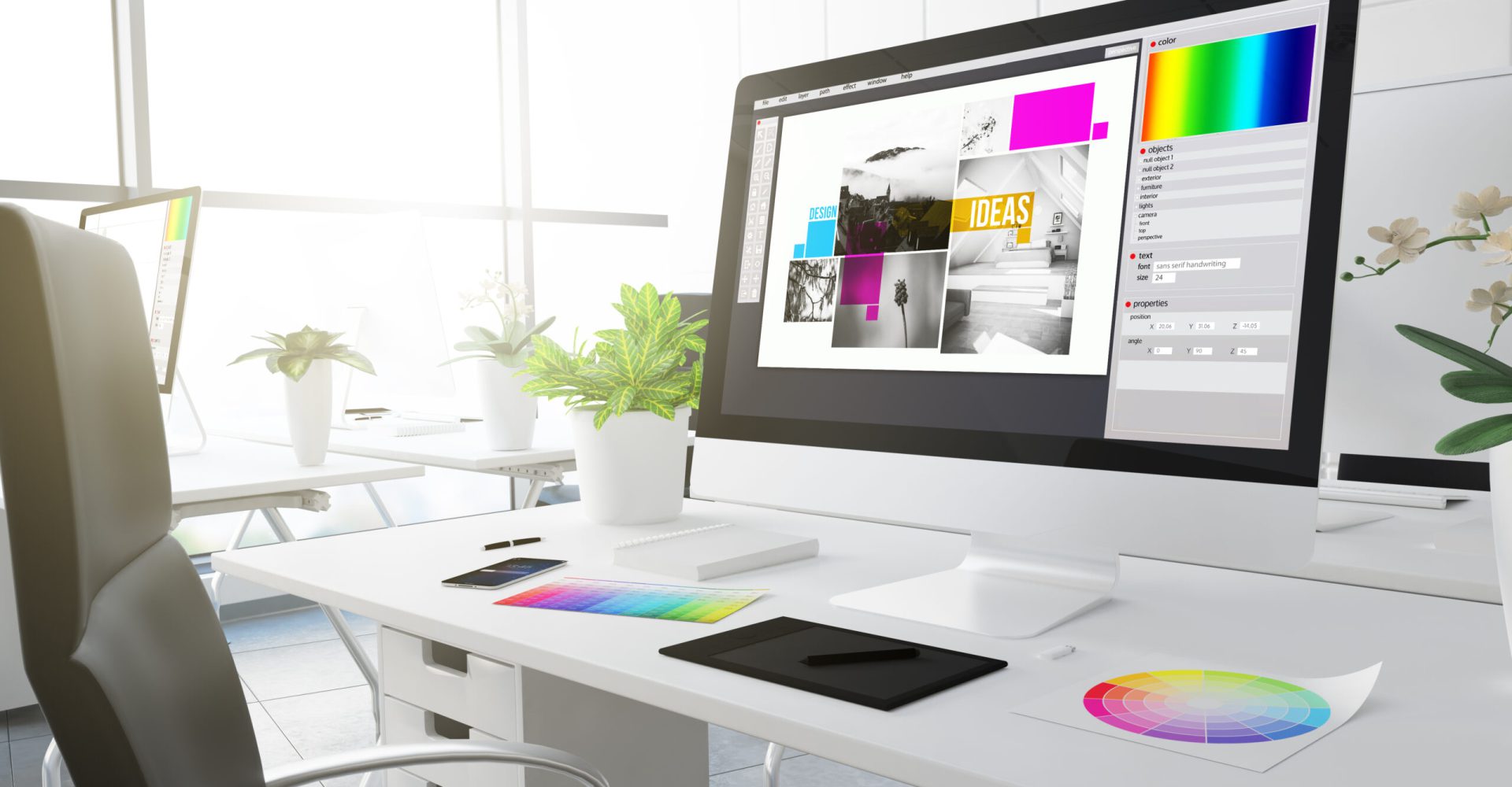 typesetting design studio 3d rendering